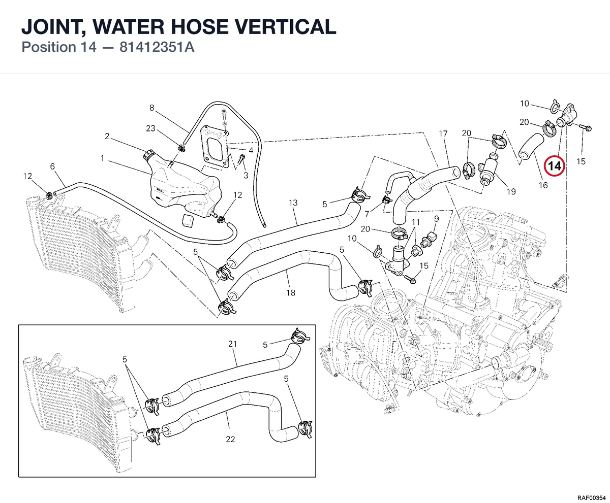 JOINT, WATER HOSE VERTICAL 81412351A diagram position