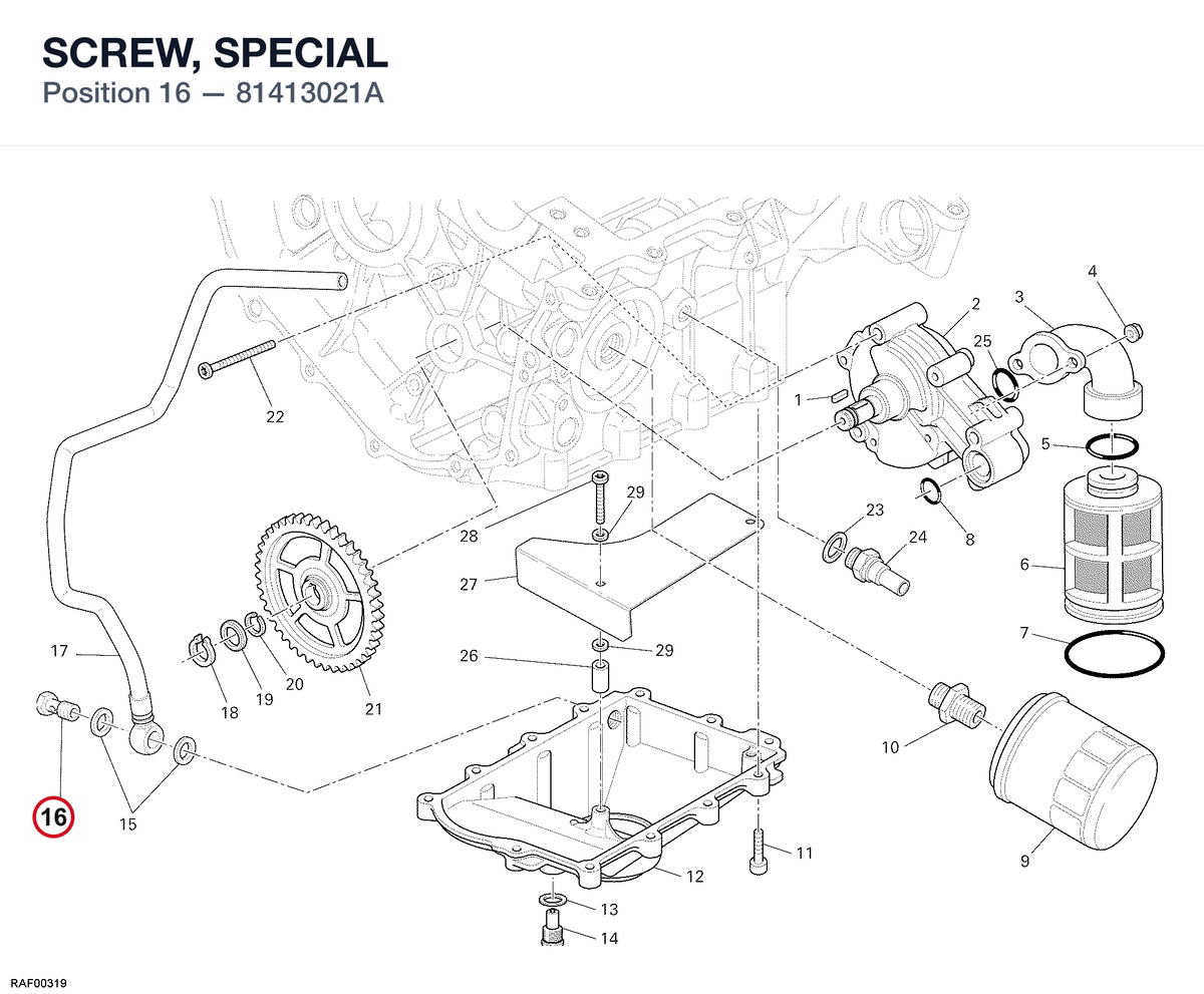 SCREW, SPECIAL 81413021A diagram position