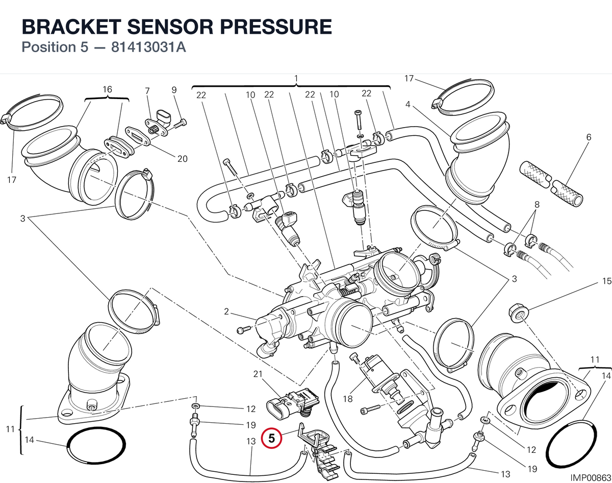 BRACKET SENSOR PRESSURE 81413031A diagram position