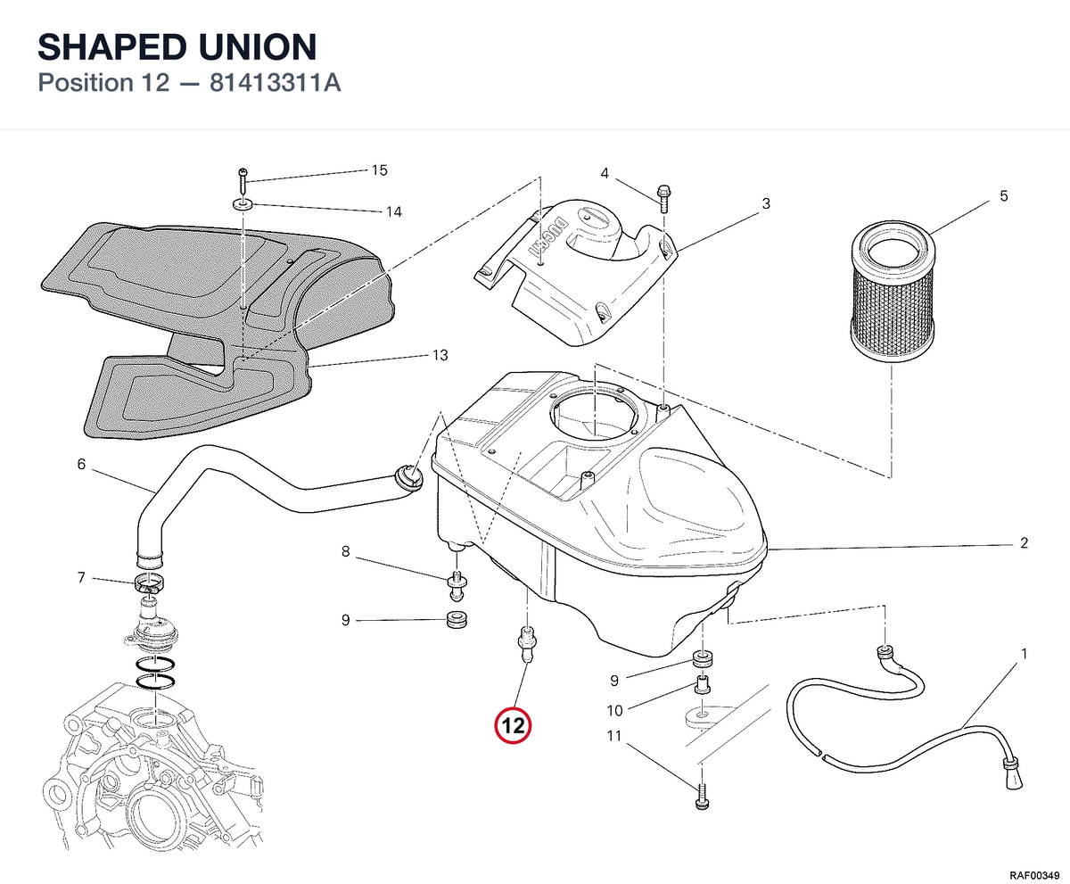 SHAPED UNION 81413311A diagram position