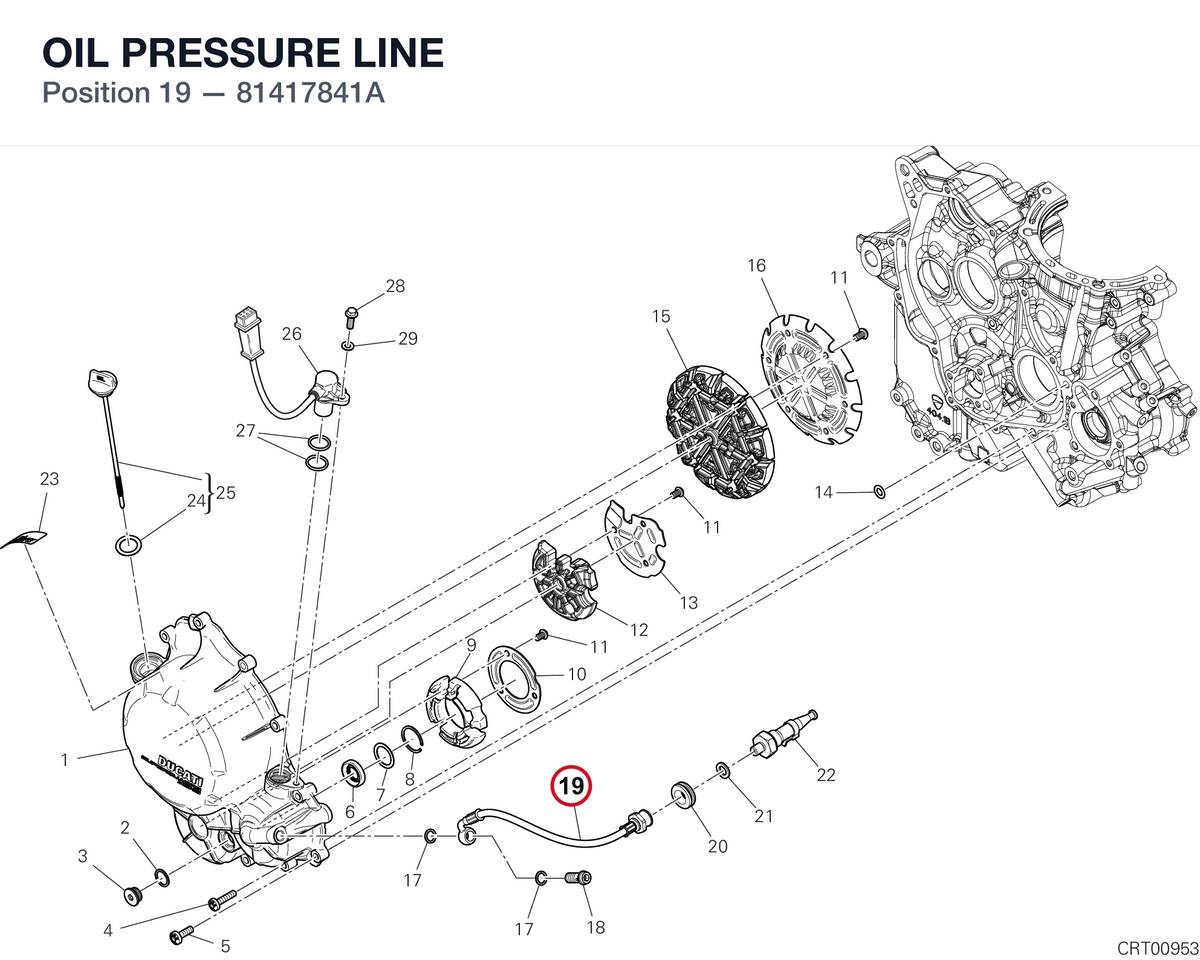 OIL PRESSURE LINE 81417841A diagram position