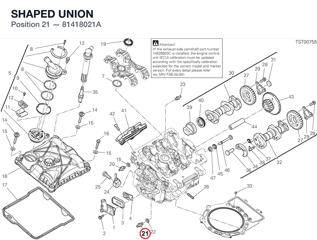 SHAPED UNION 81418021A diagram position