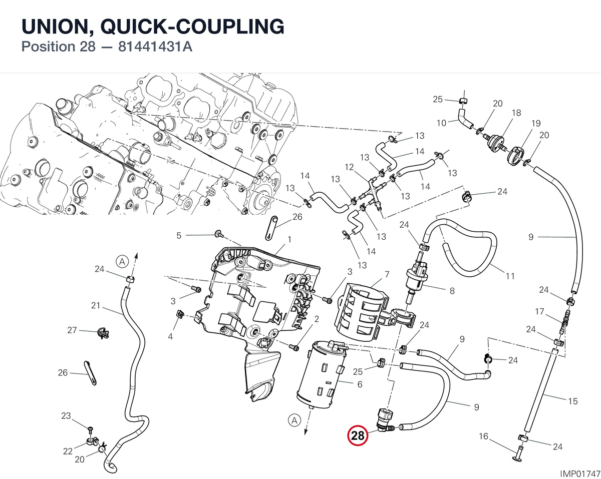 UNION, QUICK-COUPLING 81441431A diagram position