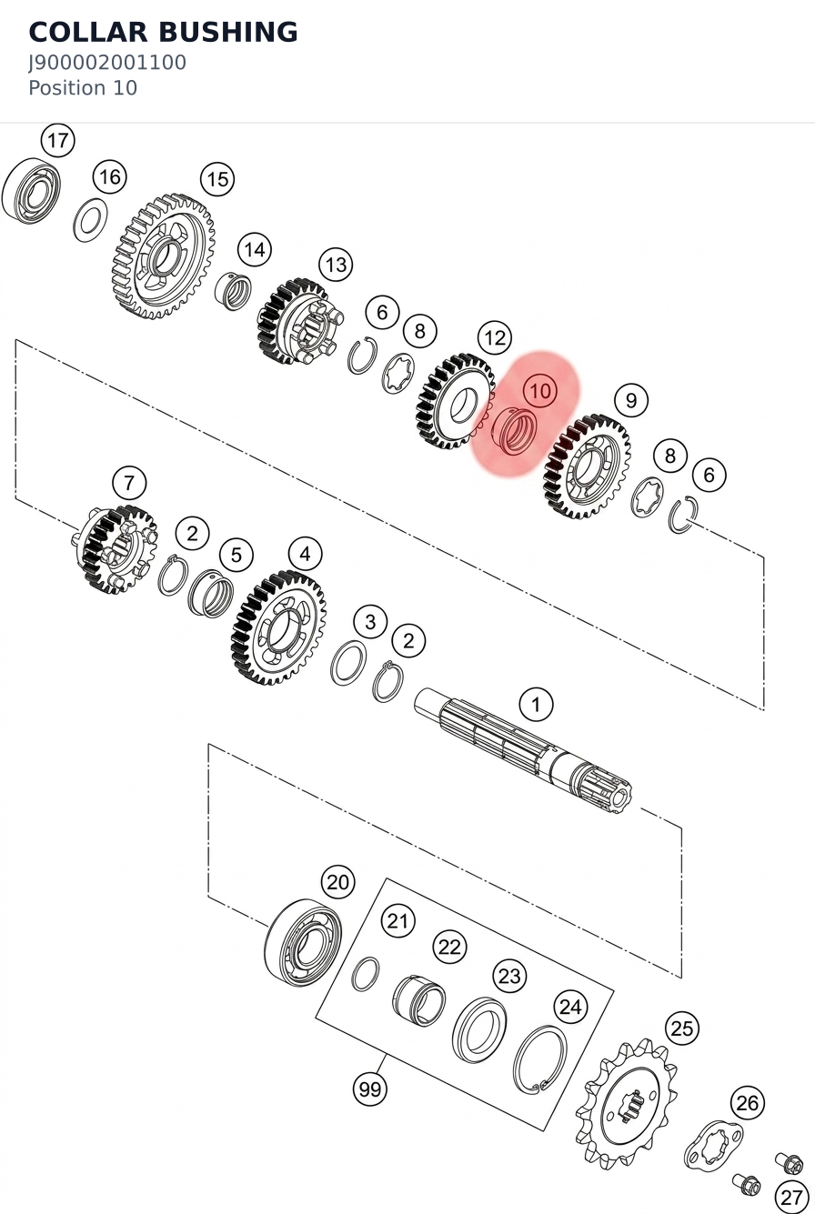 Diagram preview: COLLAR BUSHING (J900002001100)