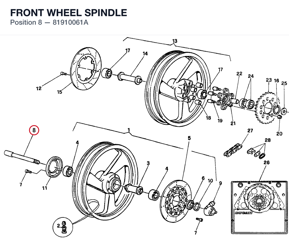 FRONT WHEEL SPINDLE