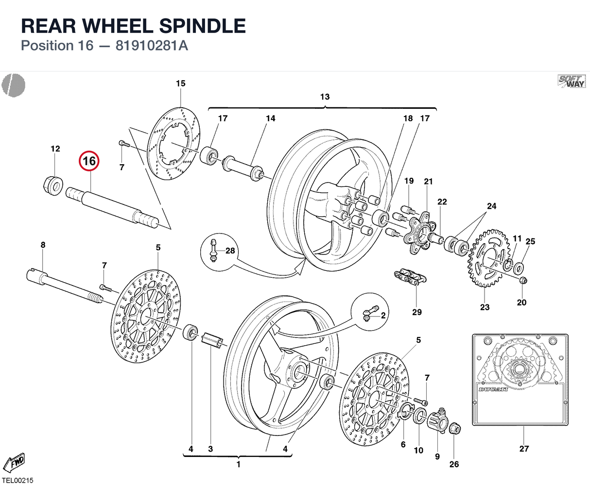 REAR WHEEL SPINDLE