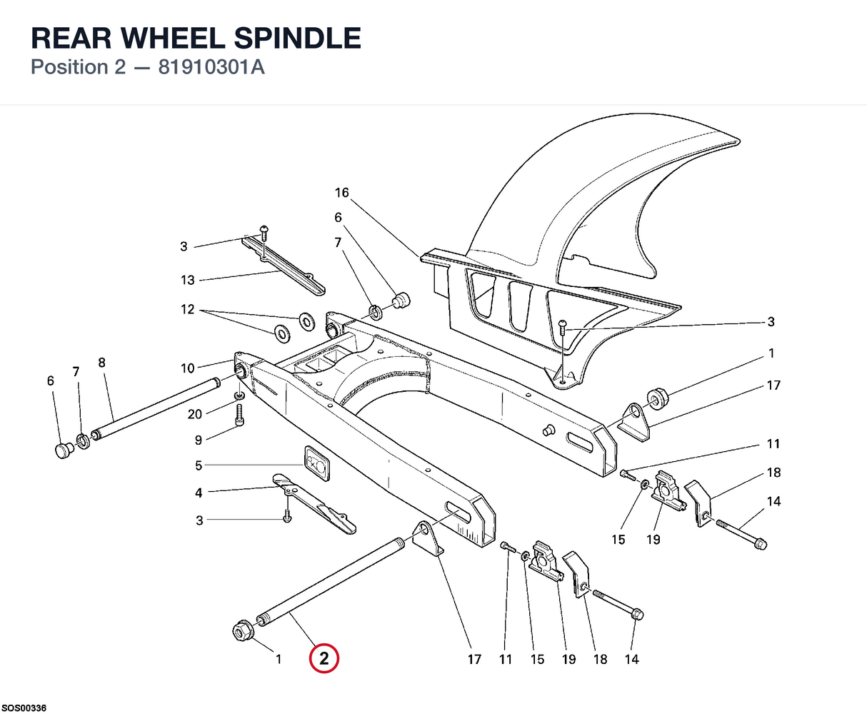 REAR WHEEL SPINDLE