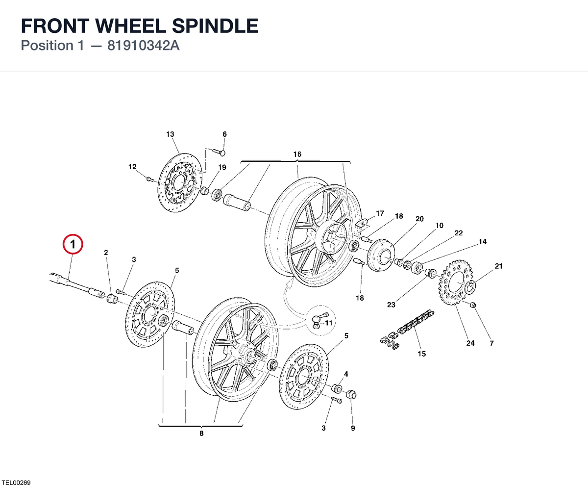 FRONT WHEEL SPINDLE