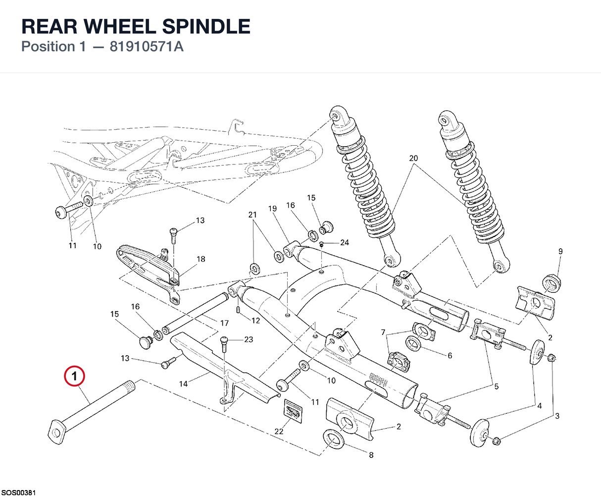 REAR WHEEL SPINDLE