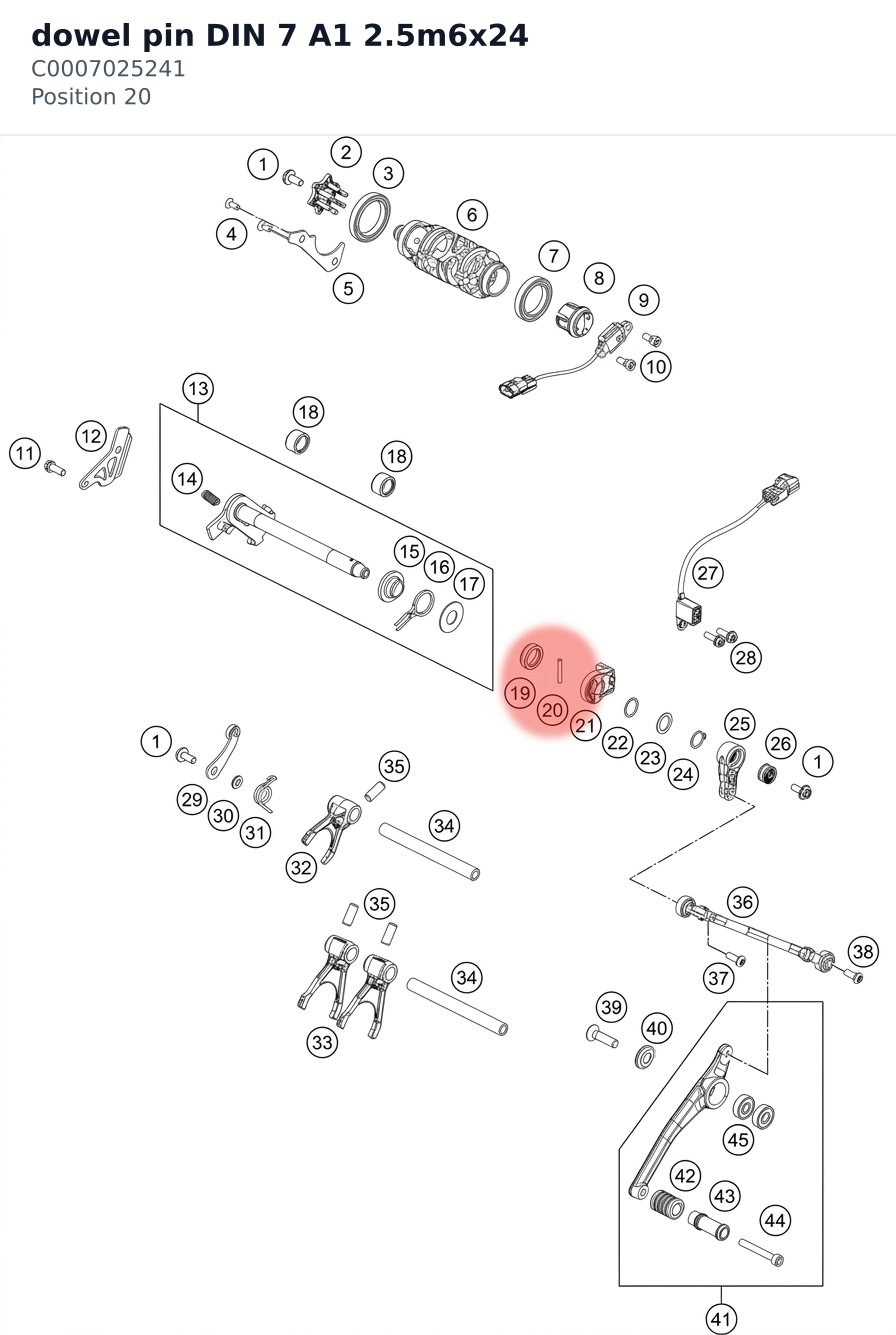 Diagram preview: dowel pin DIN 7 A1 2.5m6x24 (C0007025241)