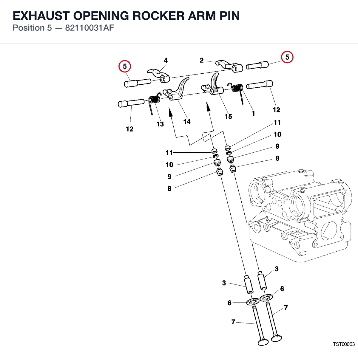 EXHAUST OPENING ROCKER ARM PIN