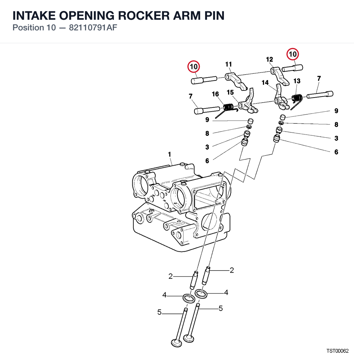 INTAKE OPENING ROCKER ARM PIN