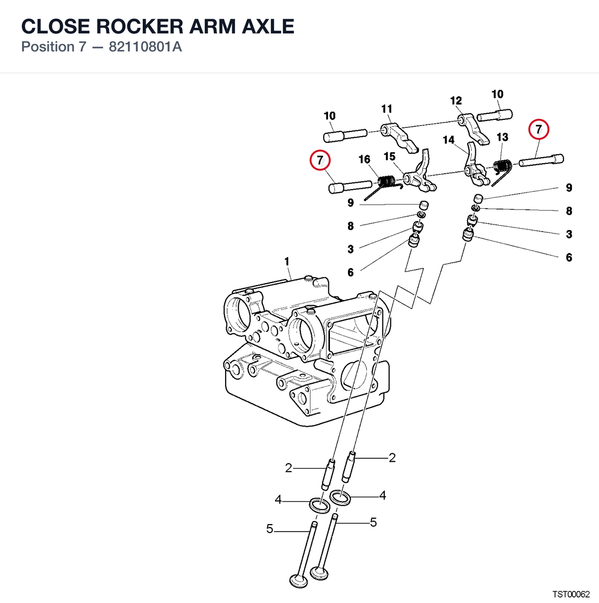 CLOSE ROCKER ARM AXLE