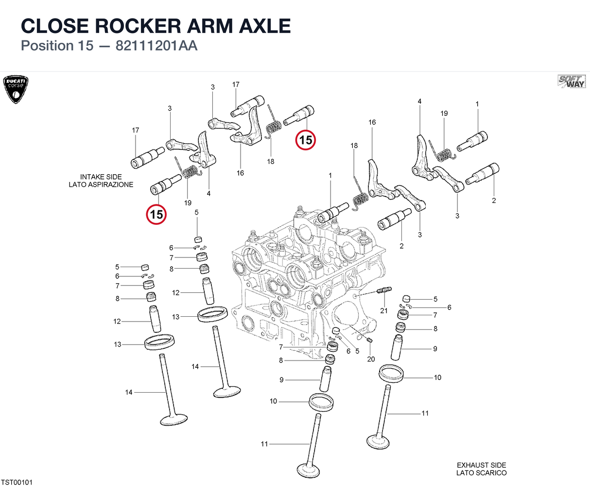 CLOSE ROCKER ARM AXLE