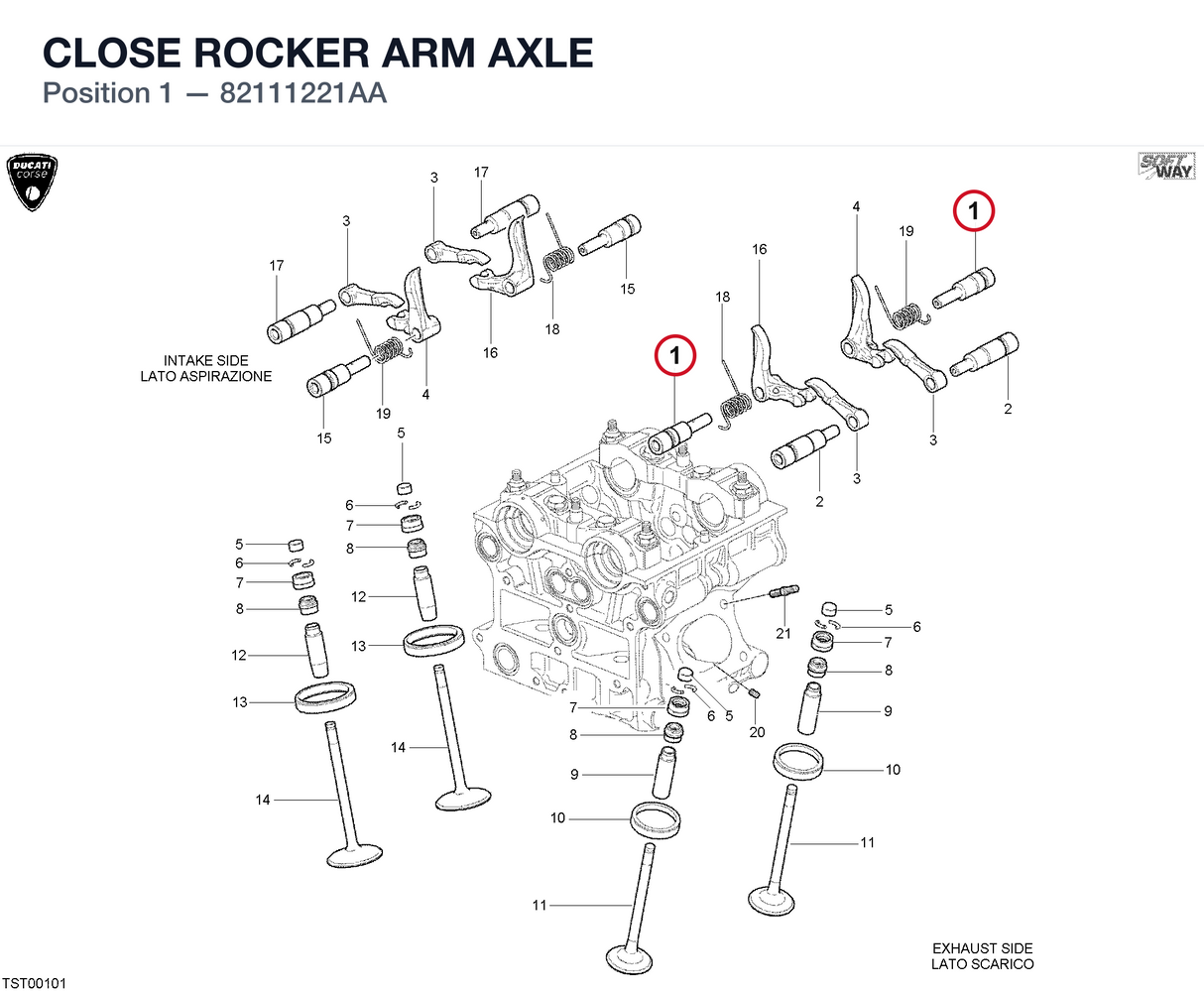 CLOSE ROCKER ARM AXLE