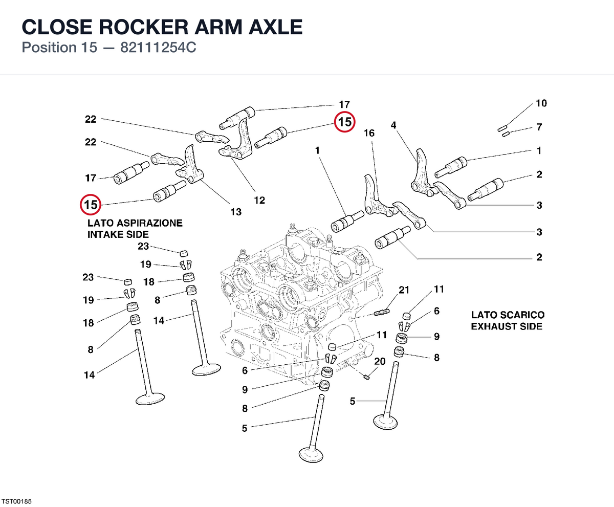 CLOSE ROCKER ARM AXLE