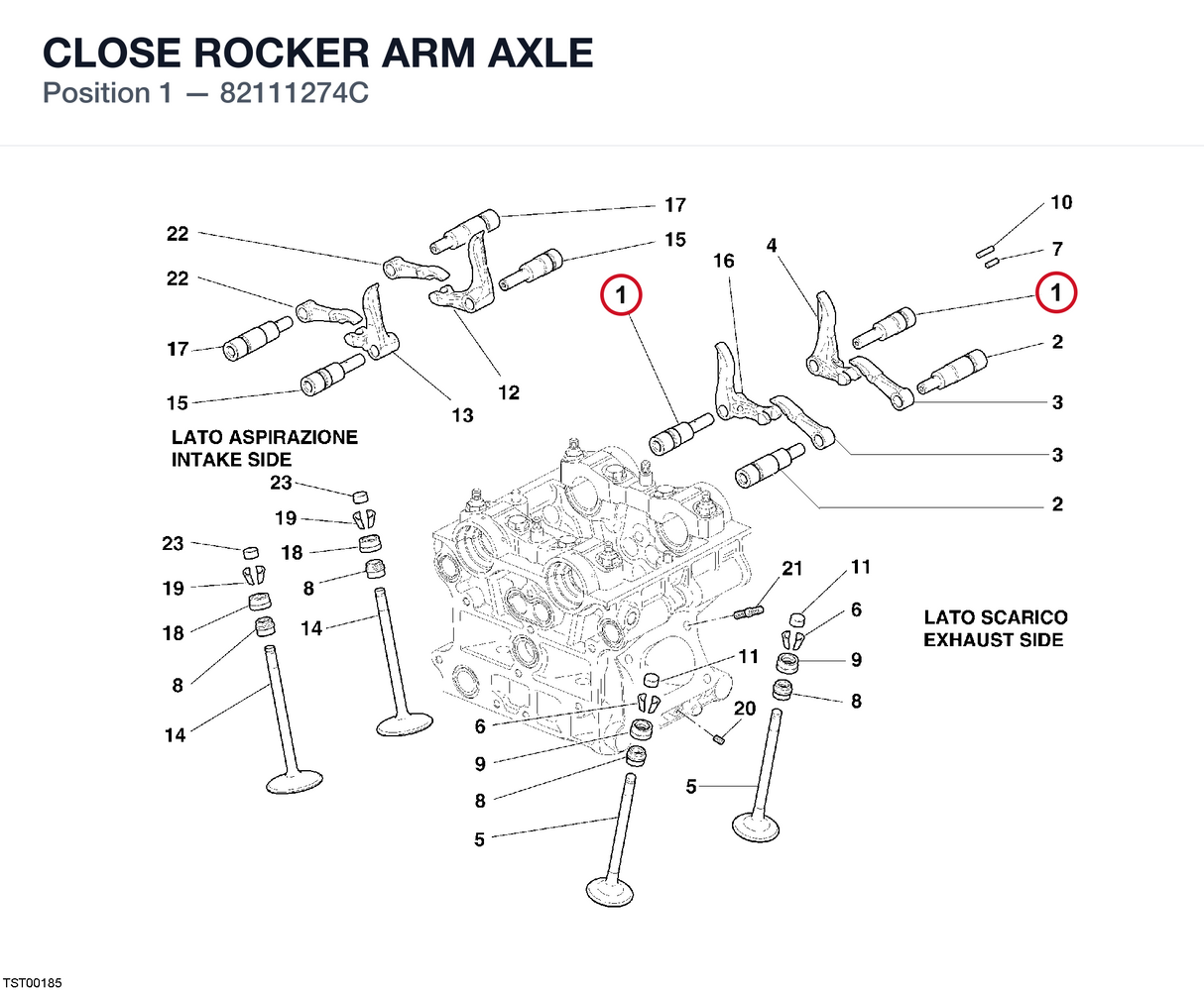 CLOSE ROCKER ARM AXLE