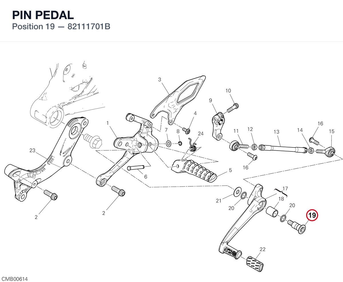 PIN PEDAL 82111701B diagram position