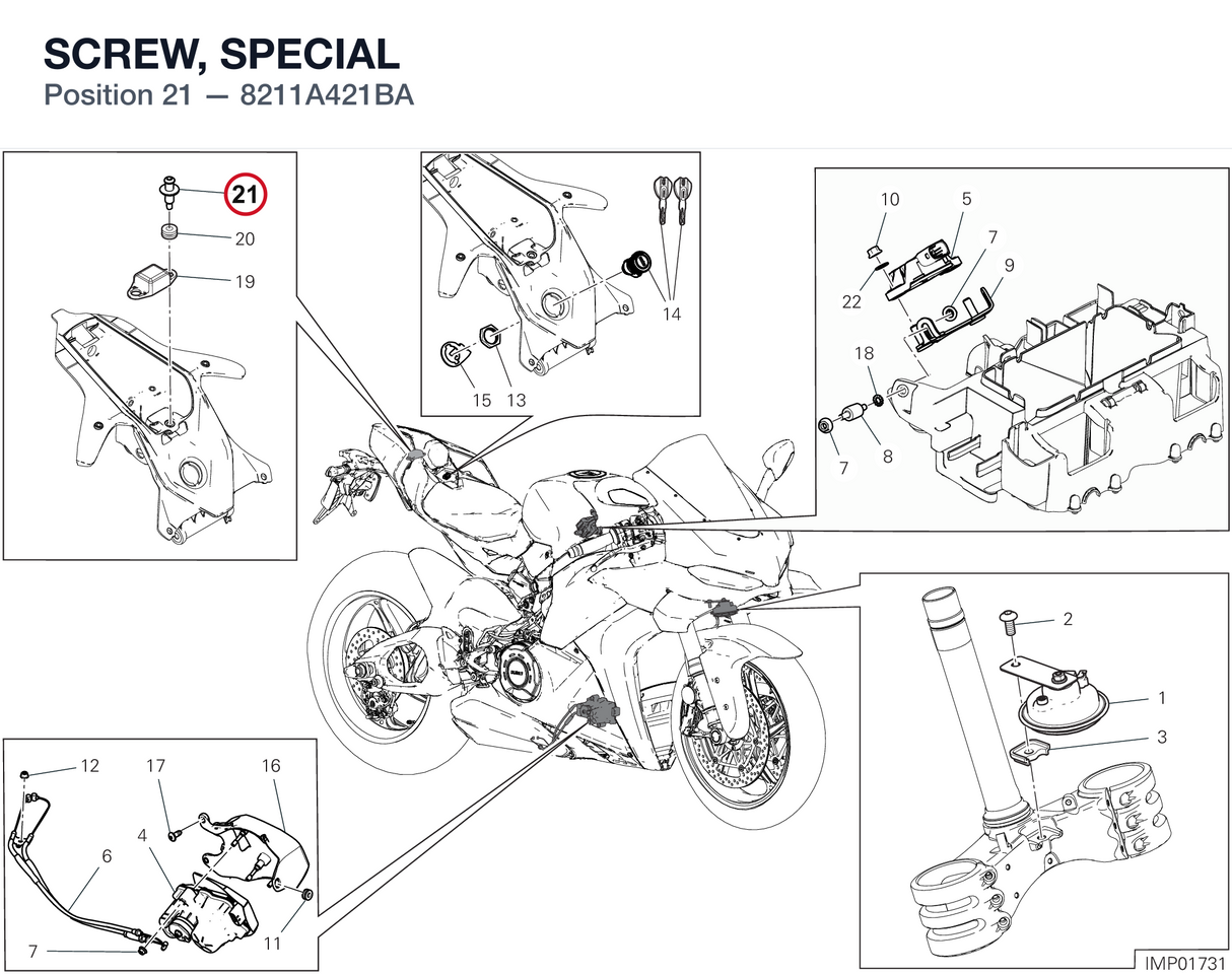 SCREW, SPECIAL 8211A421BA diagram position