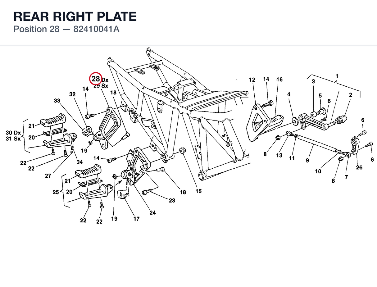 REAR RIGHT PLATE 82410041A diagram position