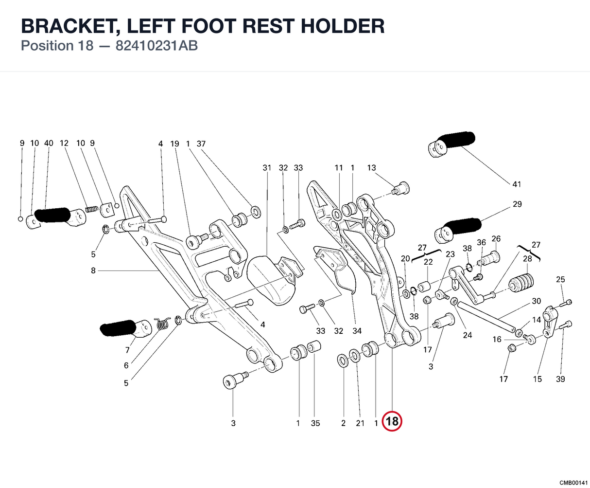 BRACKET, LEFT FOOT REST HOLDER