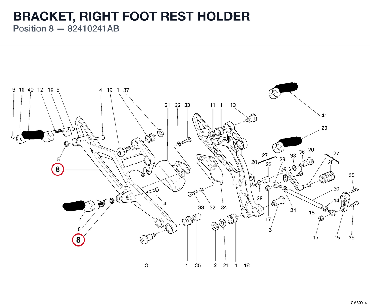 BRACKET, RIGHT FOOT REST HOLDER