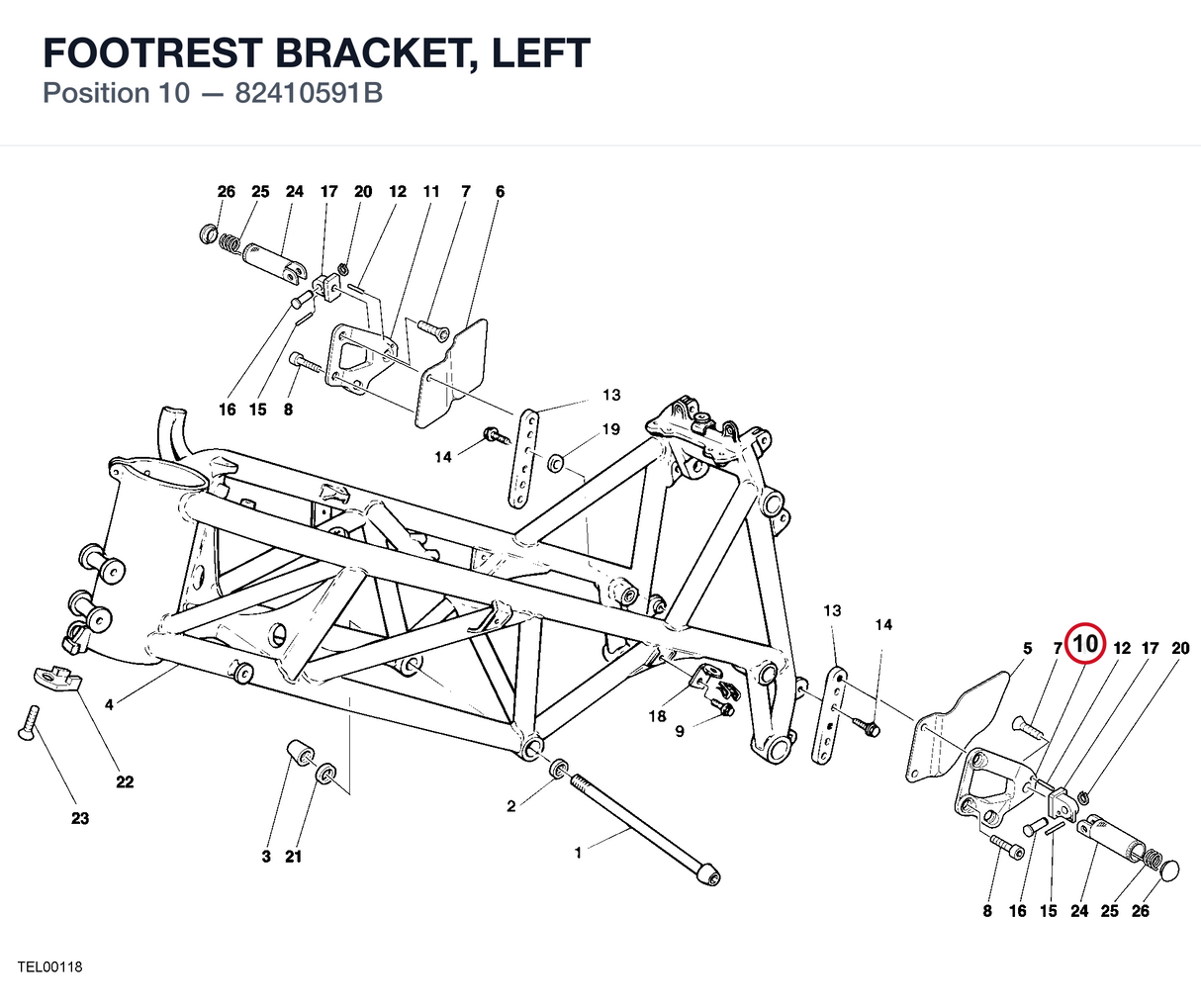 FOOTREST BRACKET, LEFT