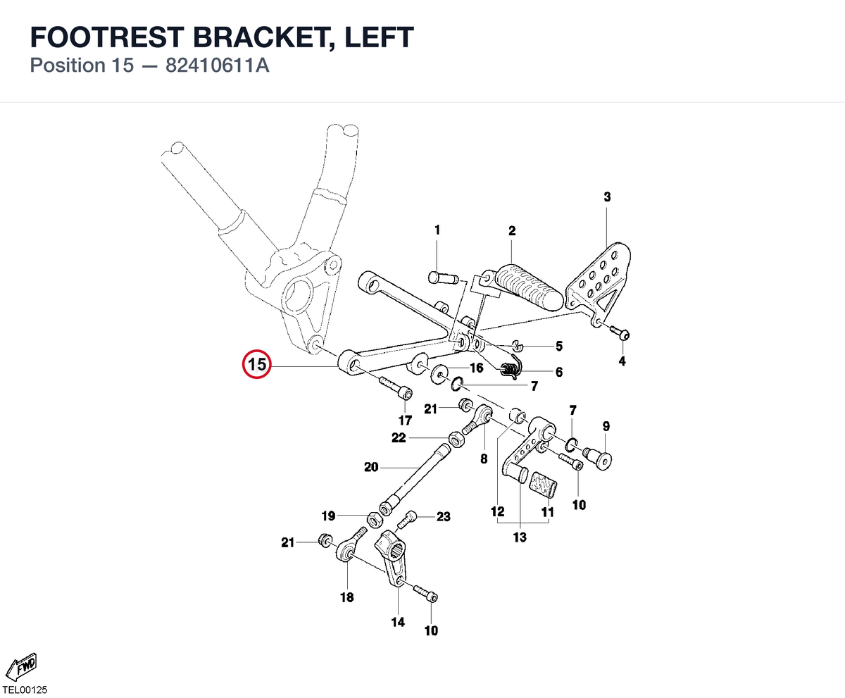 FOOTREST BRACKET, LEFT
