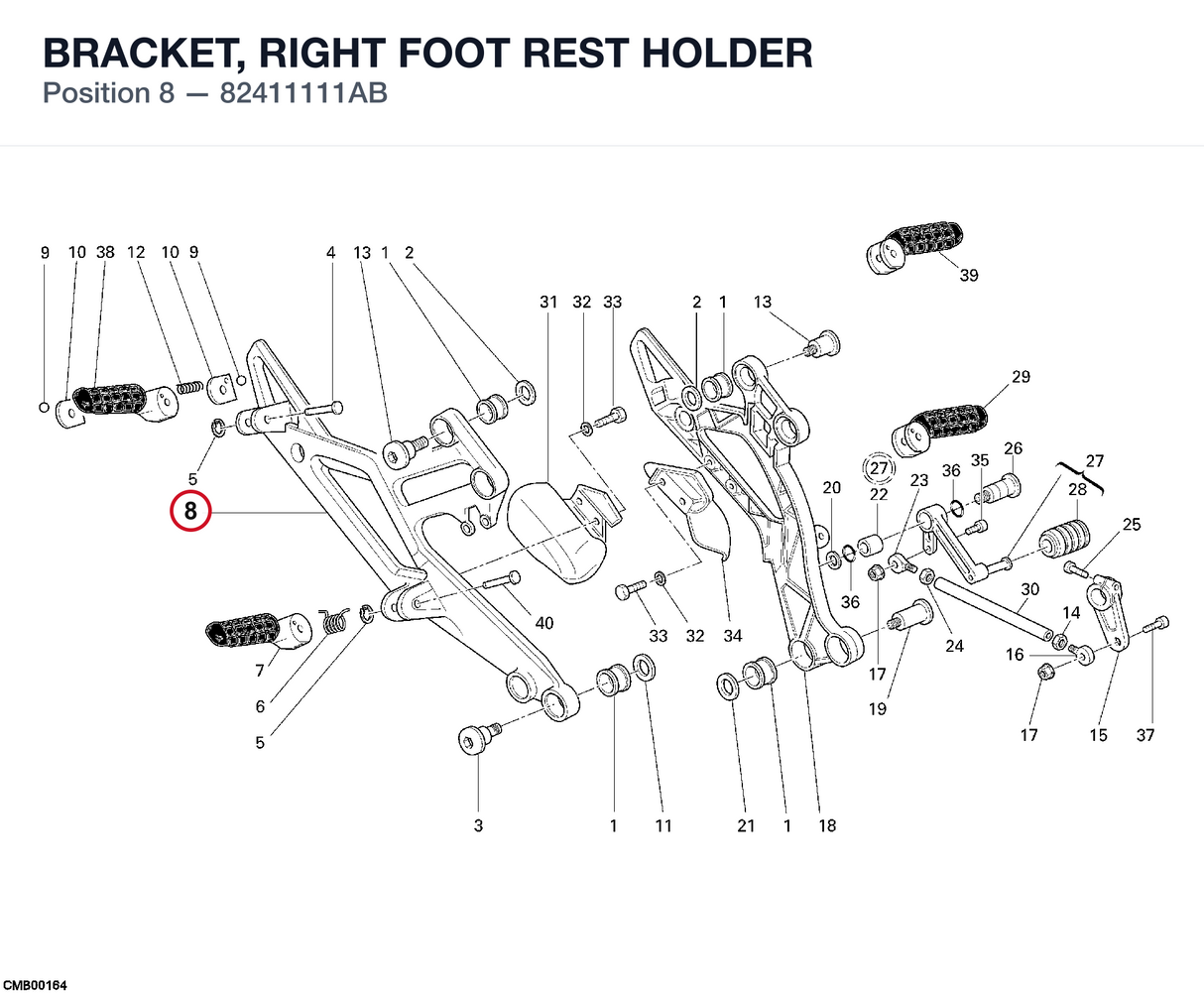 BRACKET, RIGHT FOOT REST HOLDER
