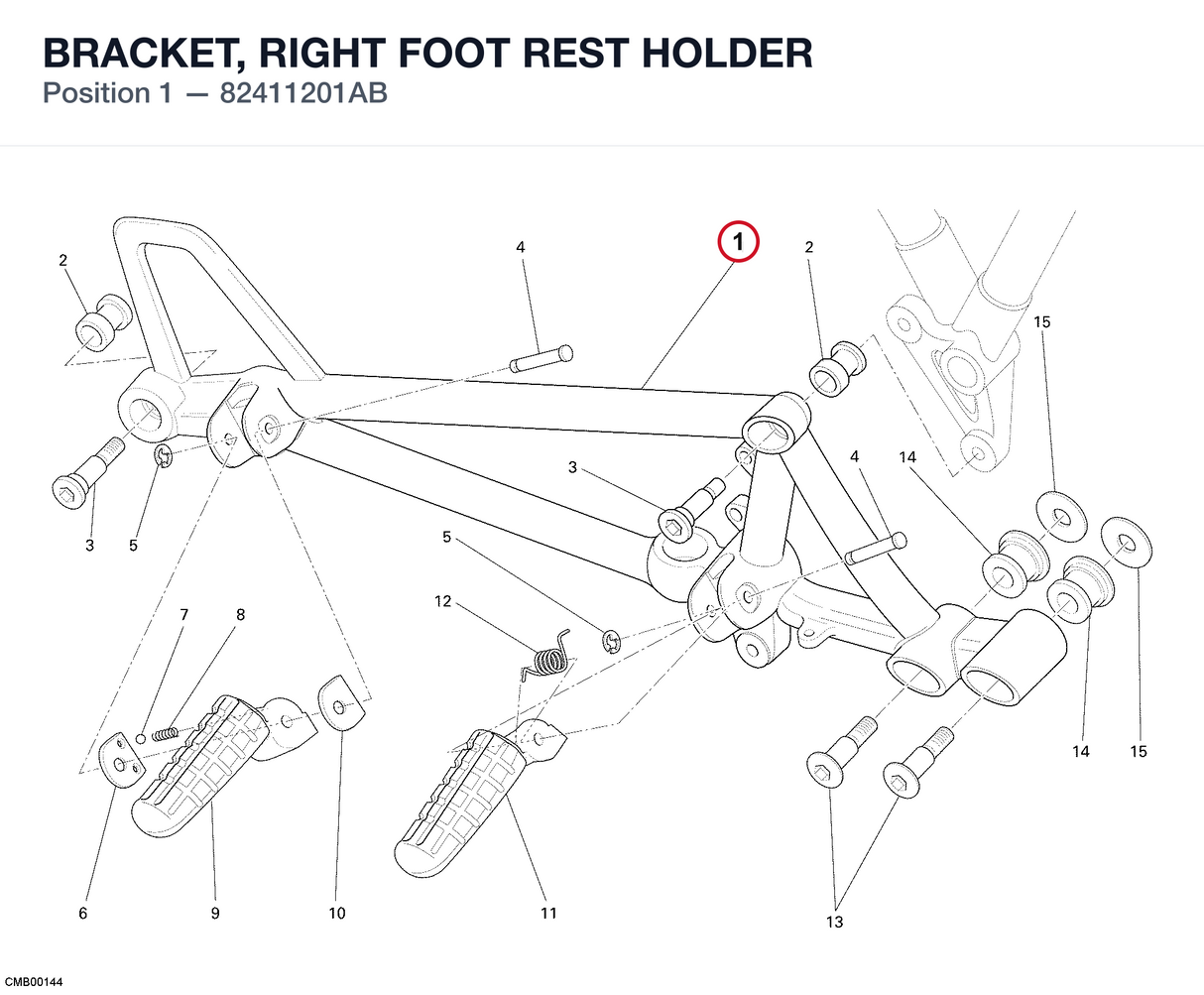 BRACKET, RIGHT FOOT REST HOLDER