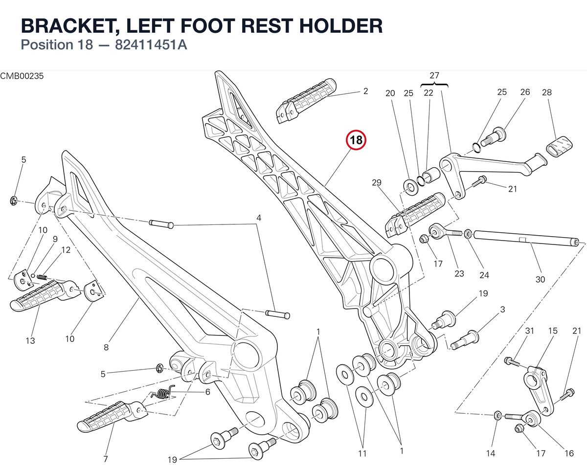 BRACKET, LEFT FOOT REST HOLDER
