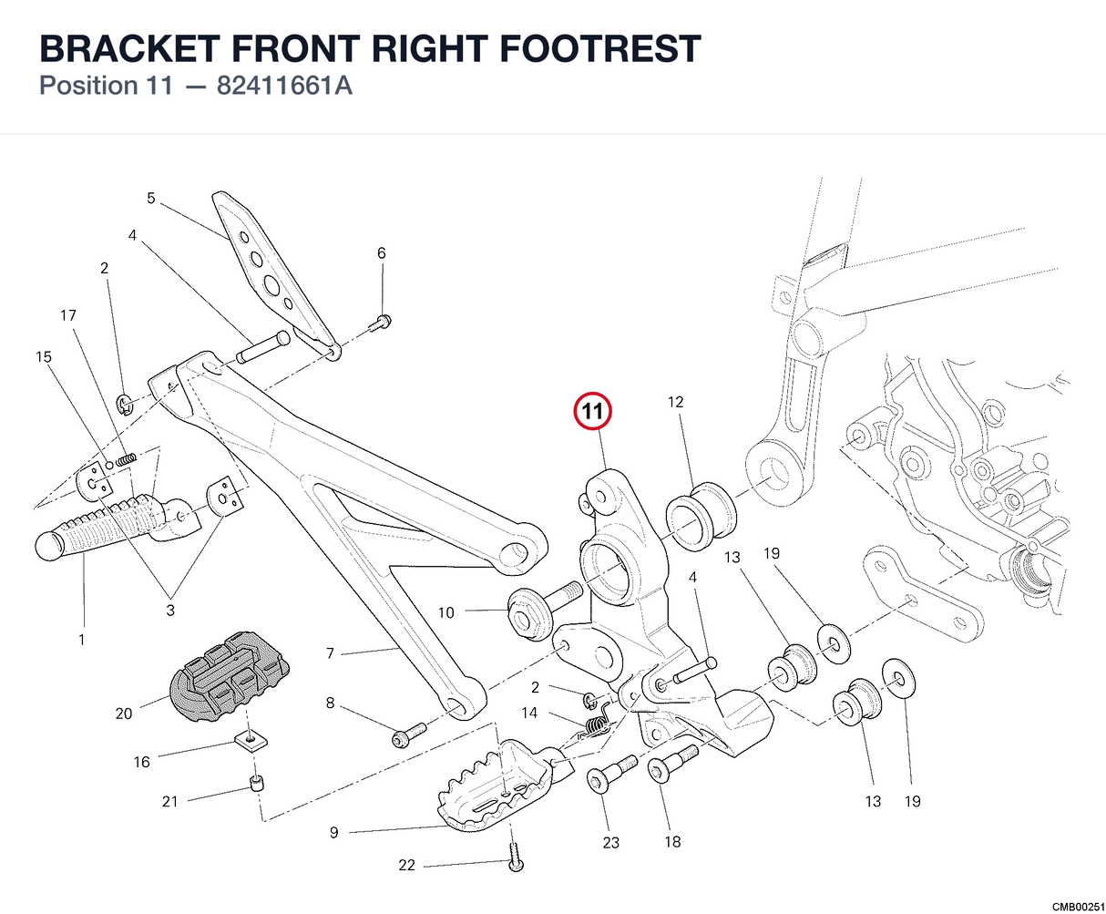 BRACKET FRONT RIGHT FOOTREST