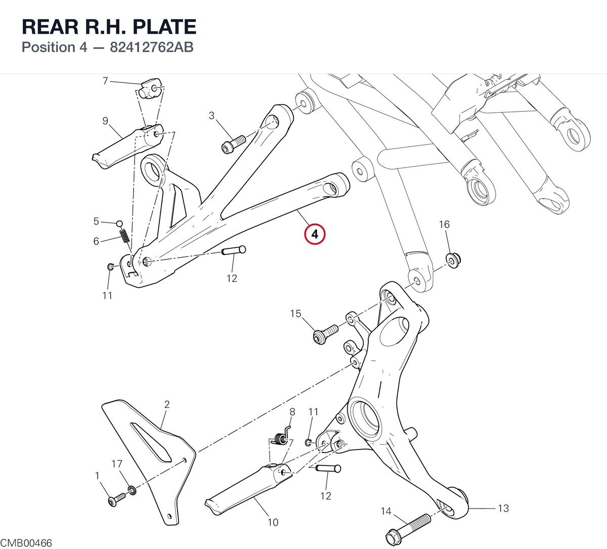 REAR R.H. PLATE 82412762AB diagram position