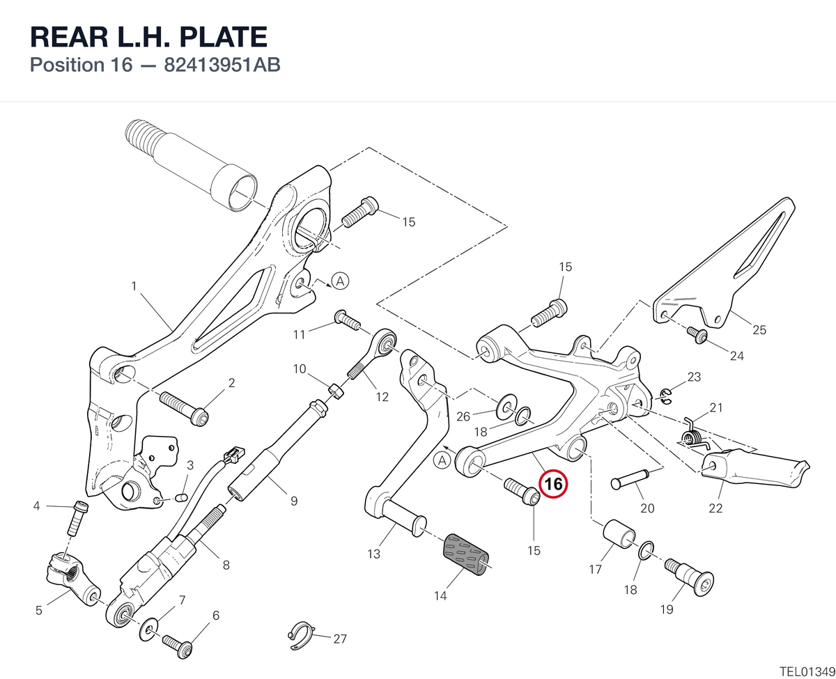 REAR L.H. PLATE 82413951AB diagram position