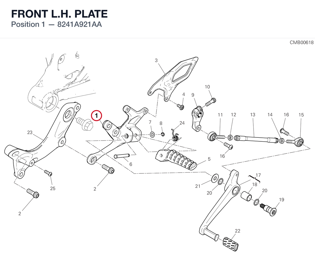FRONT L.H. PLATE 8241A921AA diagram position