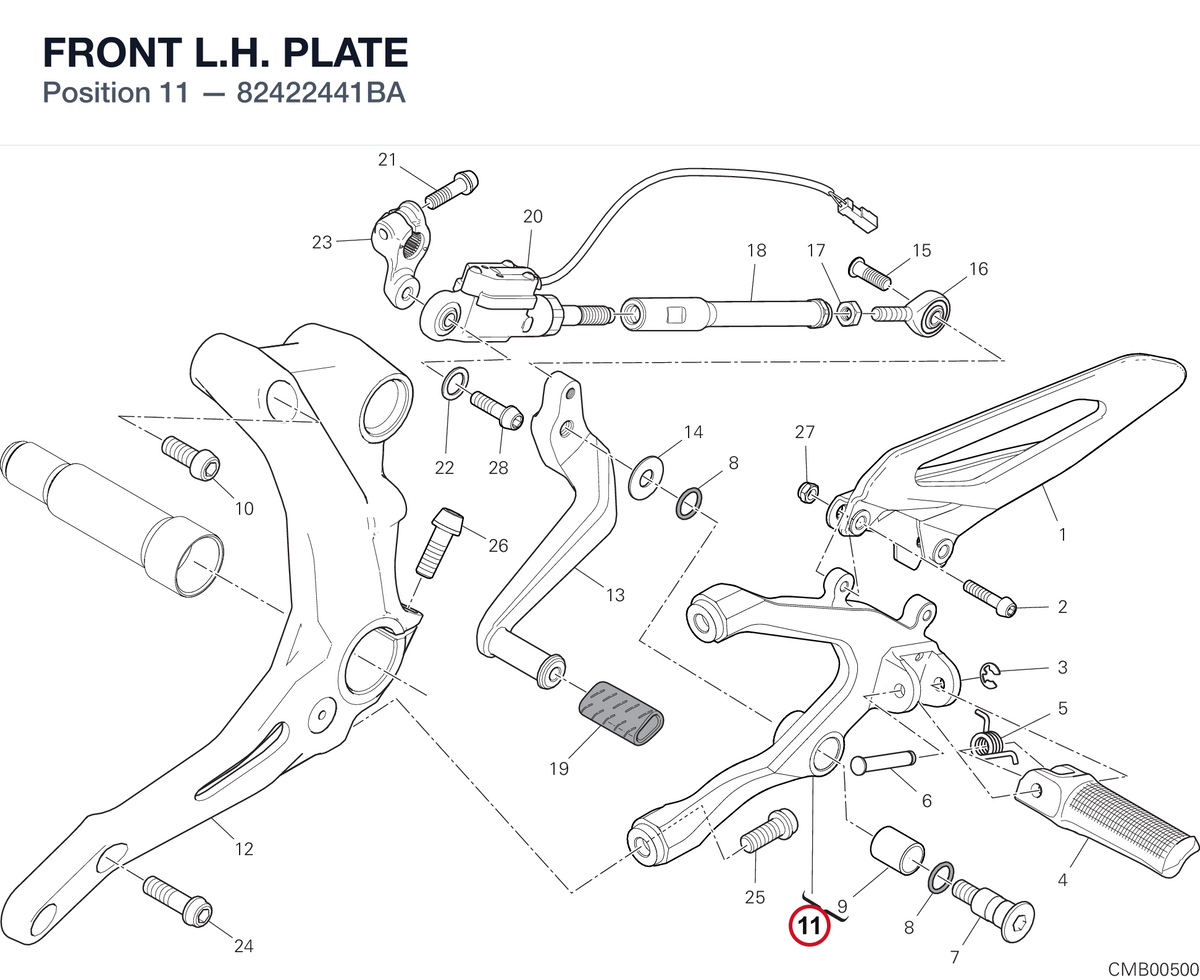 FRONT L.H. PLATE 82422441BA diagram position