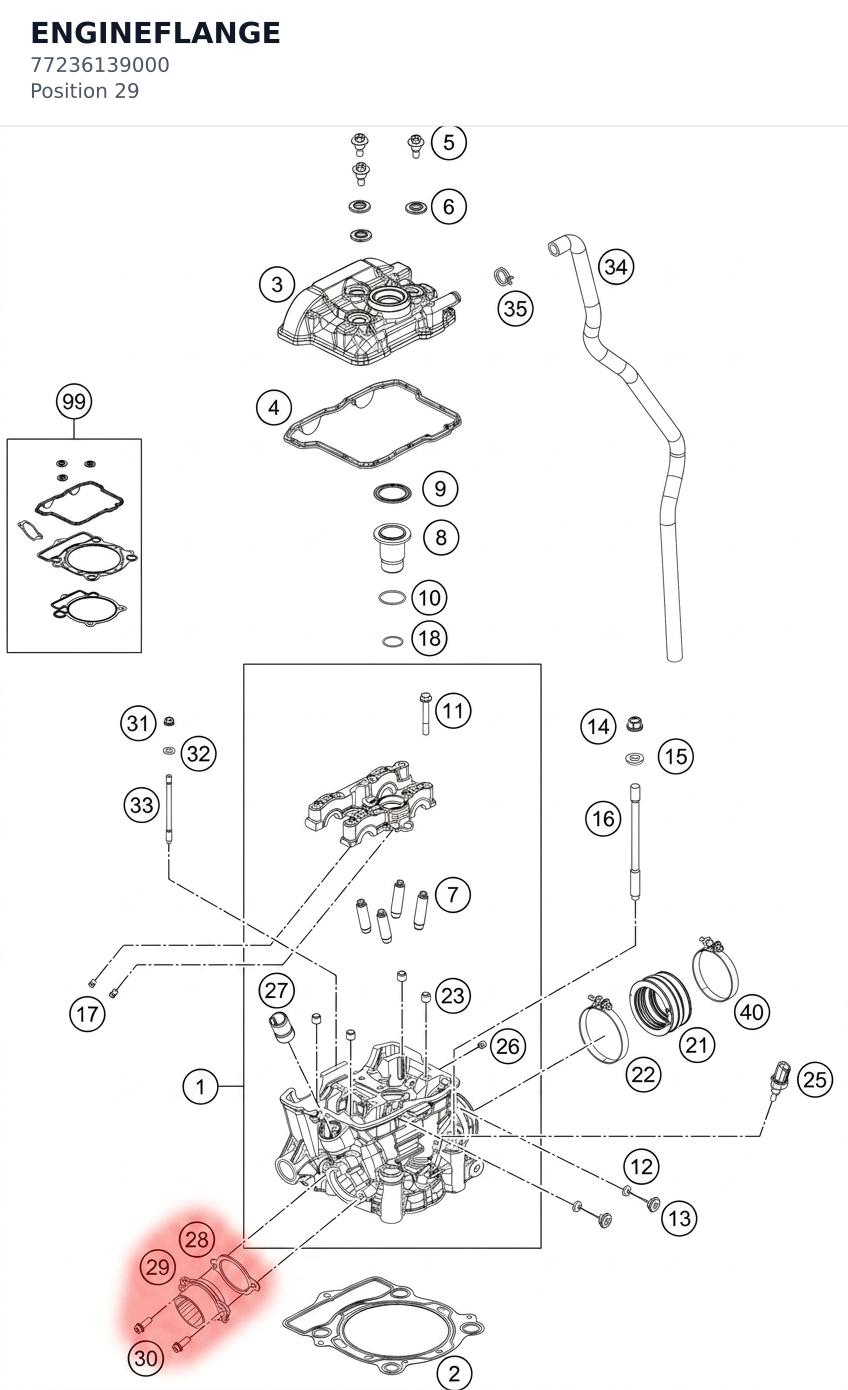 Diagram preview: ENGINEFLANGE (77236139000)