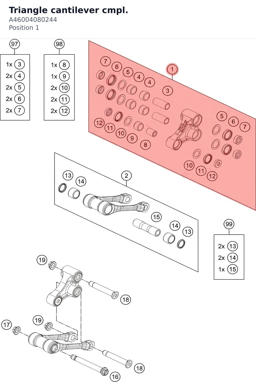 Diagram preview: Triangle cantilever cmpl. (A46004080244)