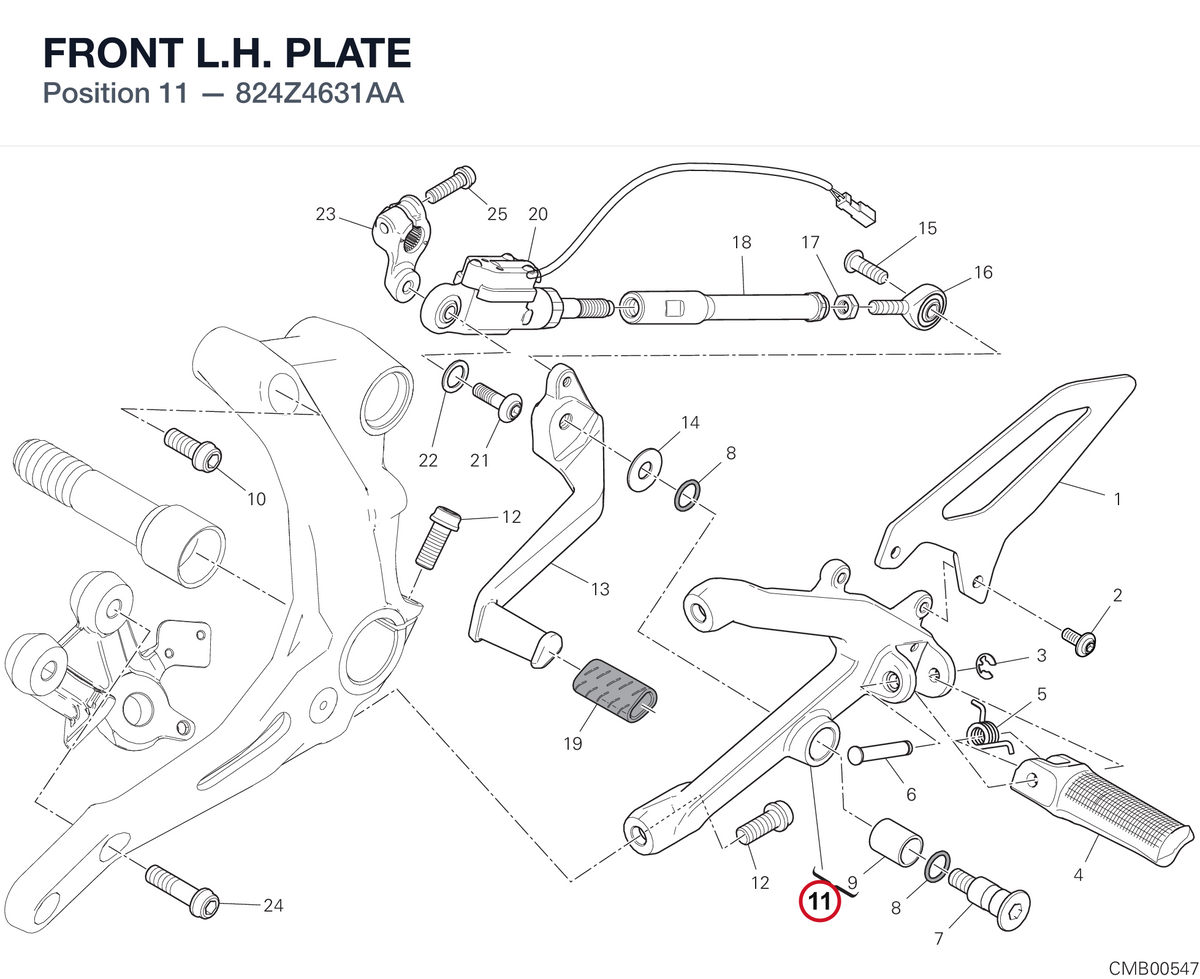 FRONT L.H. PLATE 824Z4631AA diagram position