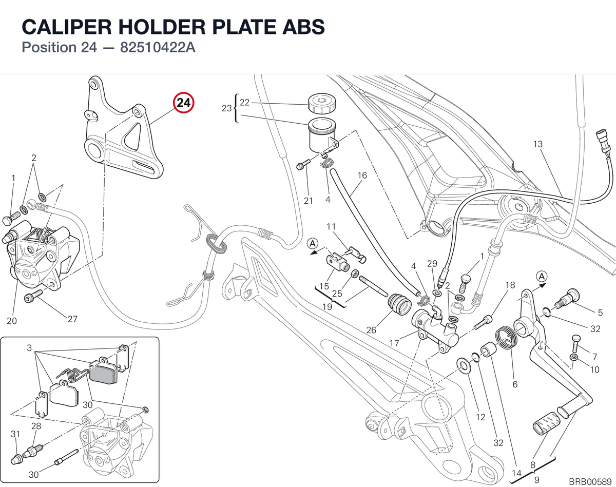 CALIPER HOLDER PLATE ABS 82510422A diagram position