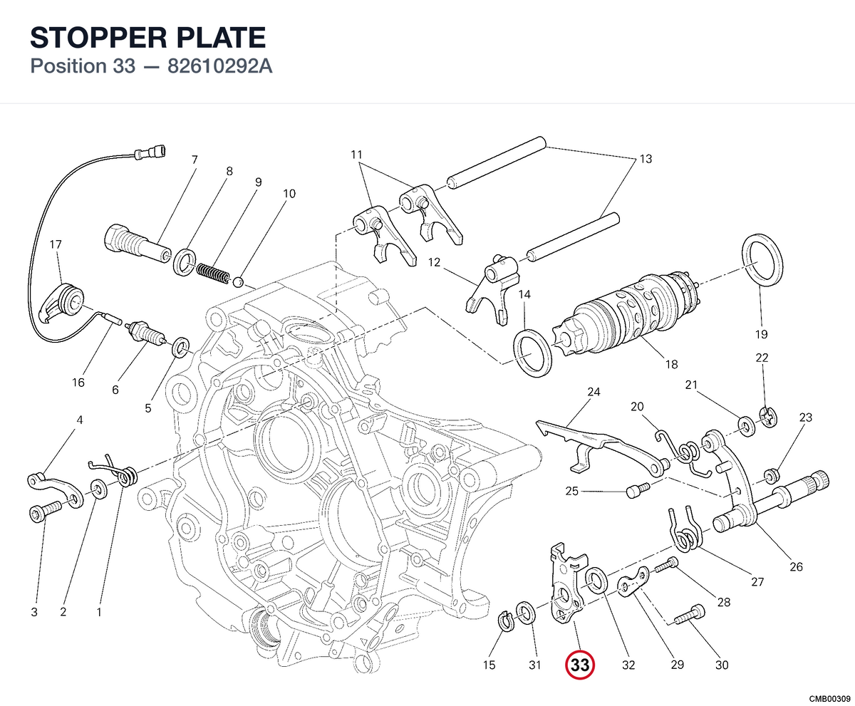 STOPPER PLATE 82610292A diagram position