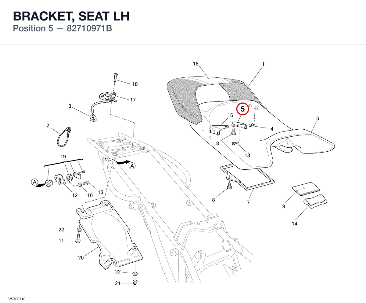 BRACKET, SEAT LH 82710971B diagram position