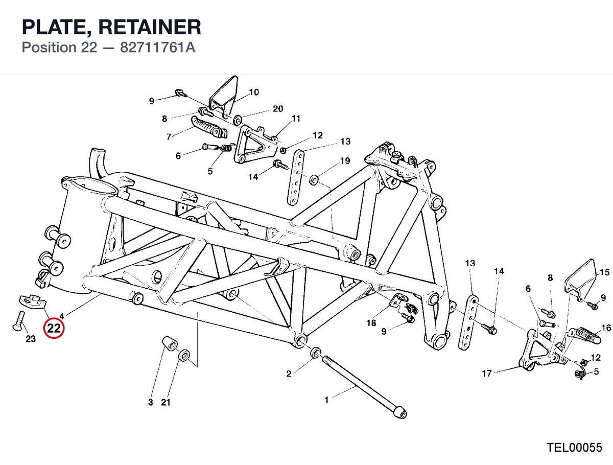 PLATE, RETAINER 82711761A diagram position