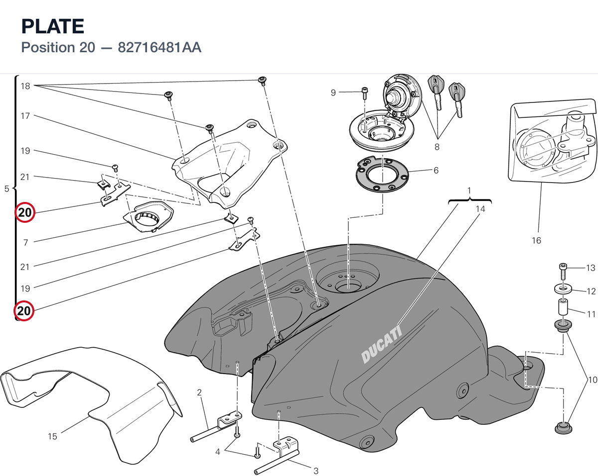 PLATE 82716481AA diagram position