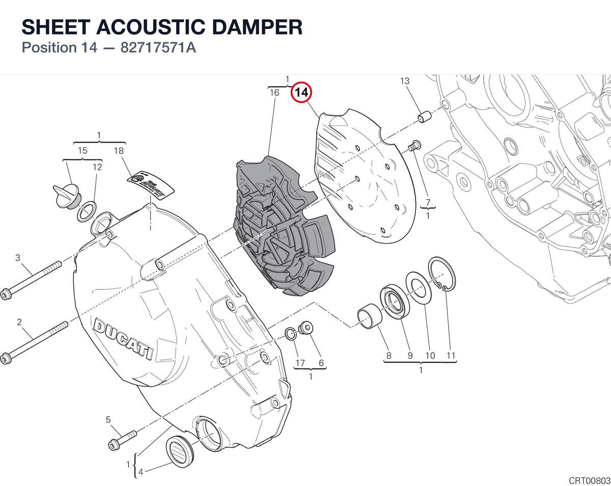 SHEET ACOUSTIC DAMPER 82717571A diagram position