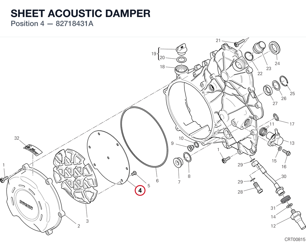 SHEET ACOUSTIC DAMPER 82718431A diagram position