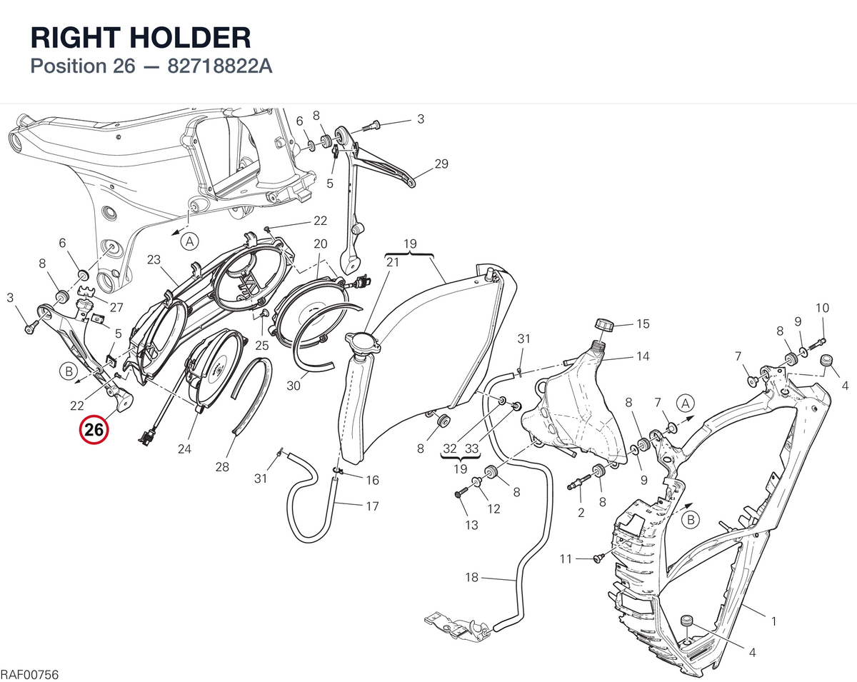 RIGHT HOLDER 82718822A diagram position