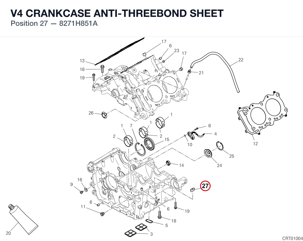 V4 CRANKCASE ANTI-THREEBOND SHEET 8271H851A diagram position