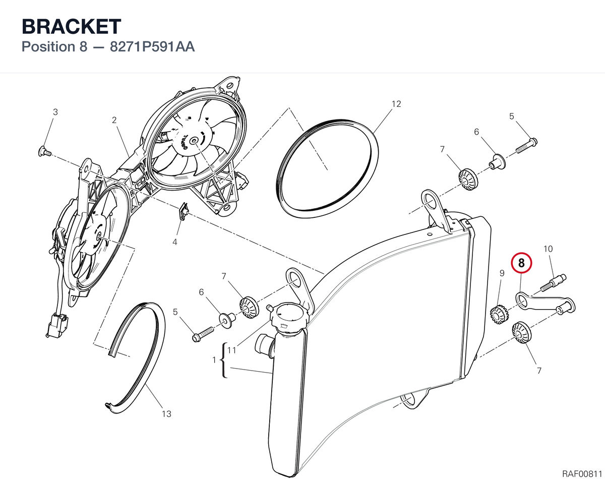 BRACKET 8271P591AA diagram position