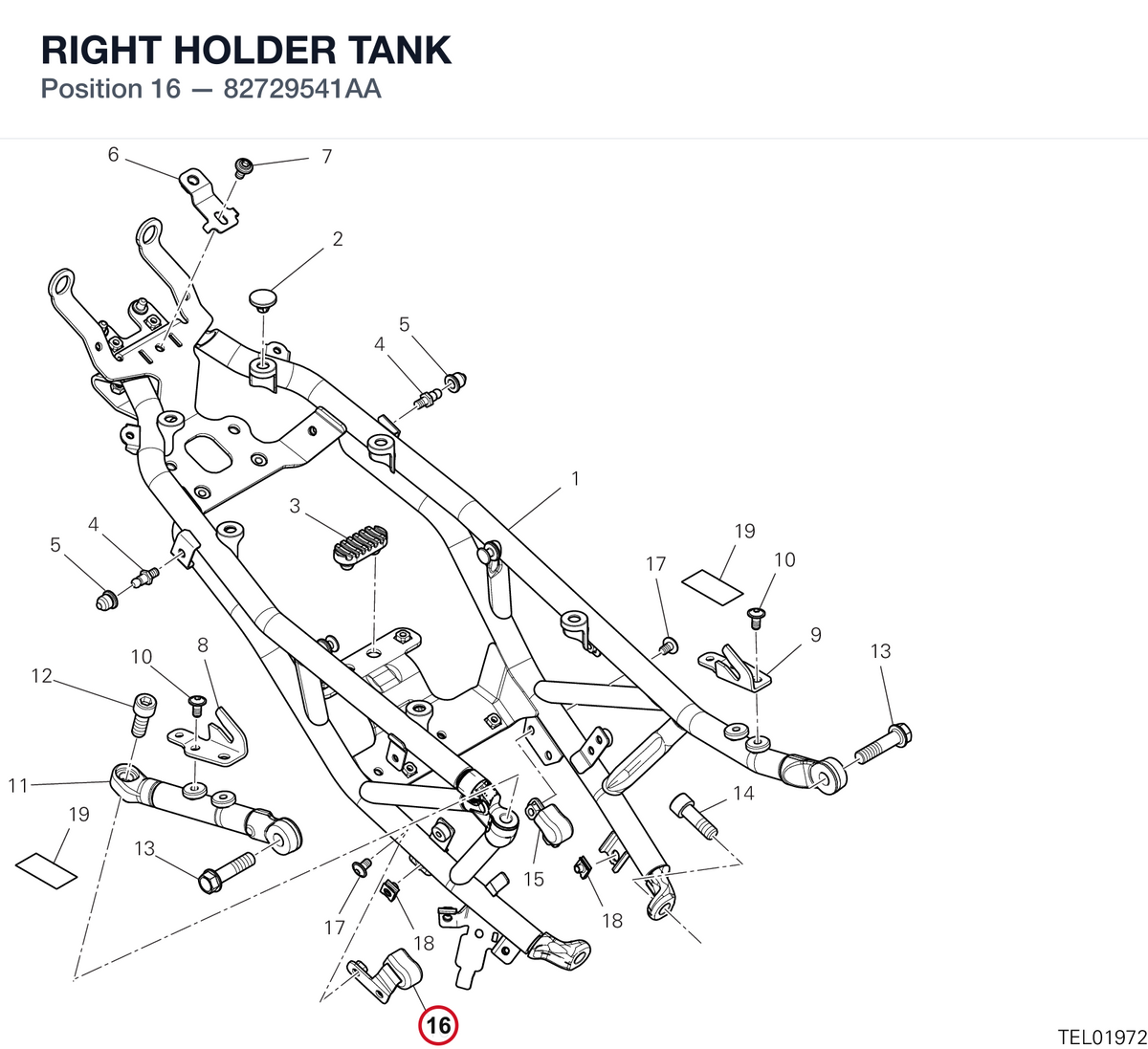 RIGHT HOLDER TANK 82729541AA diagram position
